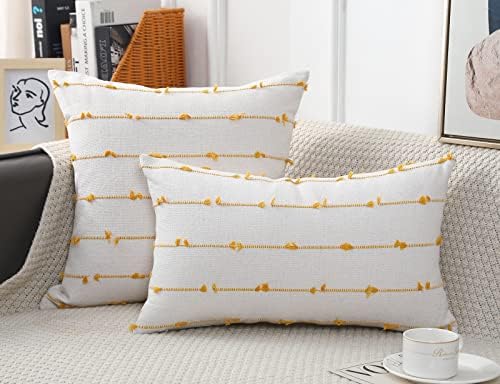 NUYECY Set of 2 Boho Throw Pillow Covers 30x30 - Image 2