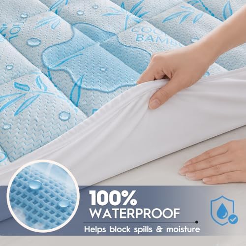 Waterproof Mattress Pad King Size, Mattress Topper Cooling - Image 3