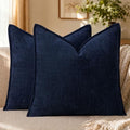 Allorry Throw Pillow Covers 18x18 Navy Blue Chenille Solid Home Decor014I18 by Allorry