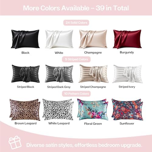 MR&HM Satin Pillowcase 2 Pack, King Size 20"x36", Light Pink - Image 7