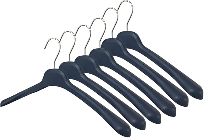 All Hung Up Hangers Plastic Coat Hangers, Clothes Hangers (Navy Blue, 12pk)