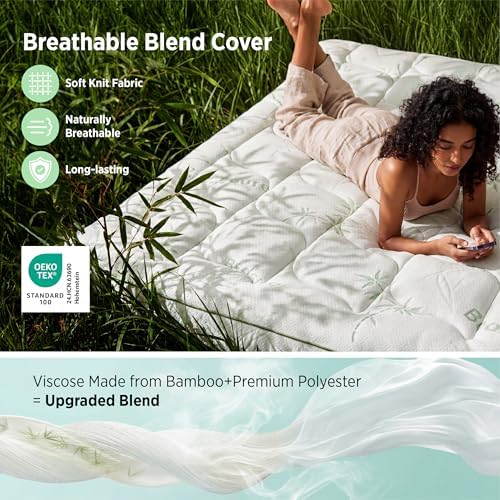 Bedsure 2-in-1 Mattress Topper, 5 Inch Memory Foam Mattress Topper Twin XL - Image 4
