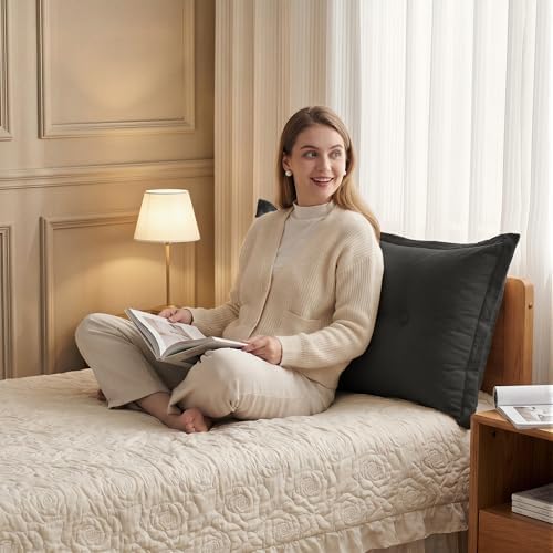 WOWMAX Headboard Pillow Twin XL Dorm Bolster Reading Pillow - Image 2
