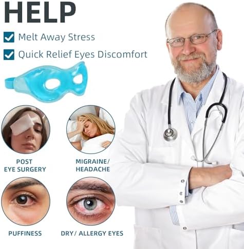 2 Pack Cooling Eye Mask for Puffy Eyes, Reusable Gel Cold Compress Pack for - Image 3