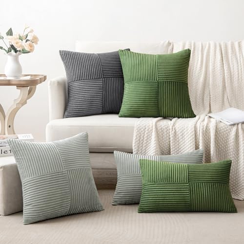 MIULEE Moss Green Decorative Throw Pillow Covers - Image 5