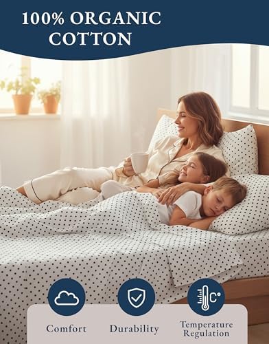 LANE LINEN Twin Sheets 100% Organic Cotton 3pc Percale Cooling - Image 6