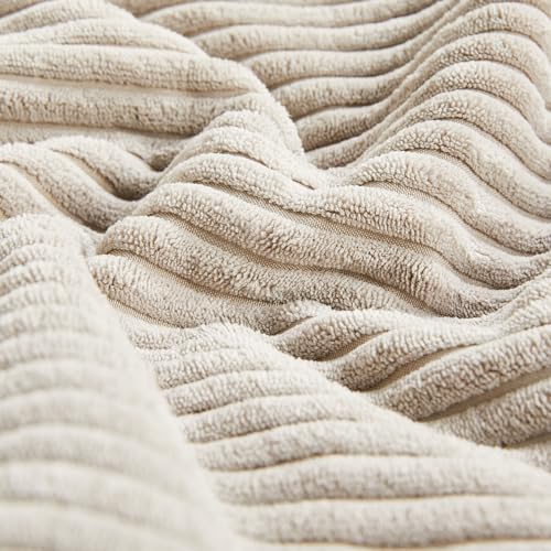 Fancy Homi 2 Packs Neutral Taupe Euro Decorative Throw Pillow Covers 26x26 Inch - Image 5