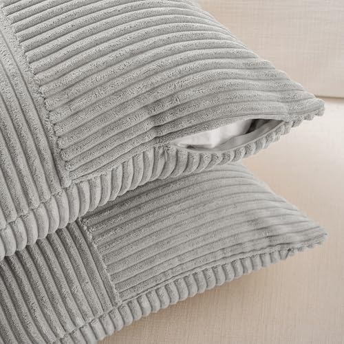 Fancy Homi 2 Packs Grey Lumbar Decorative Throw Pillow Covers 20x28 Inch - Image 4