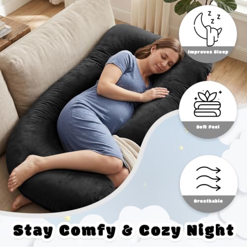 Pregnancy Pillow Cover J-shaped Replacement Pillowcase, Full Body Pillow Case - Image 4
