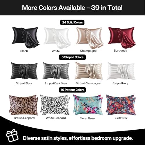 MR&HM Satin Pillowcase 8 Pack, Queen Size 20"x30" - Image 7