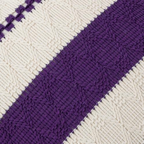 Fancy Homi Set of 2 Boho Purple Decorative Throw Pillow Cover 16x16 Inch - Image 4