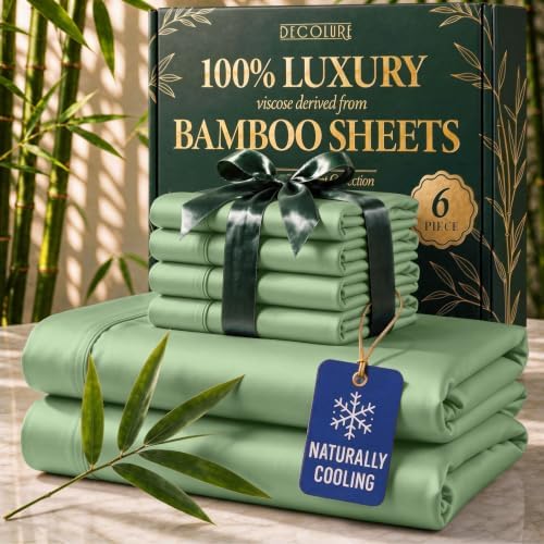 DECOLURE 100% Viscose Derived from Bamboo Sheets Queen Size by DECOLURE