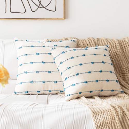 YEENAASY Boho Throw Pillow Covers 18x18 Set of 2 Farmhouse Pillow Cases - Image 6