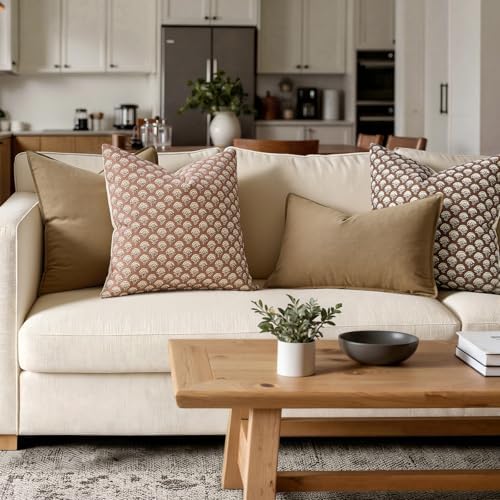 MIULEE Fall Floral Print Decorative Pillow Covers 20x20, Dark Brown - Image 3
