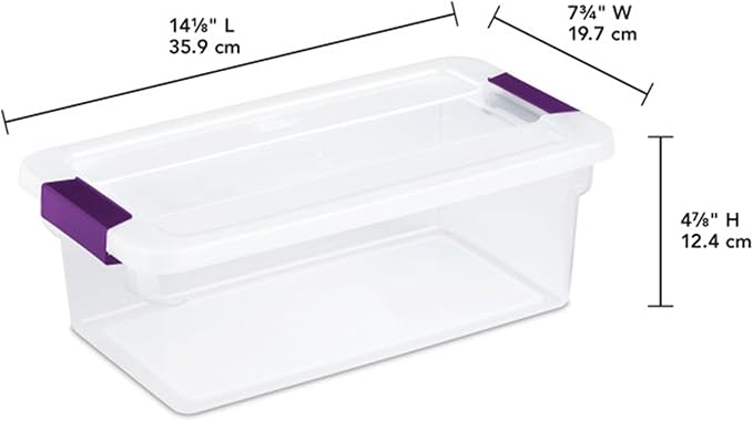 Sterilite 36-Pack ClearView Latch Box, Stackable Storage Organizer Bins for Home, 6 Quart