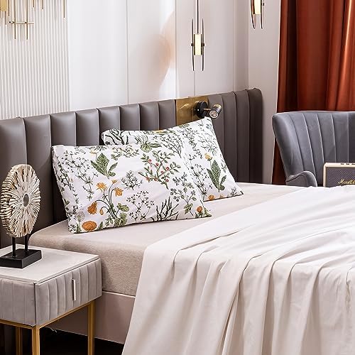 ECOCOTT 100% Cotton Pillowcases Standard Size, Floral Print Pattern Pillow - Image 6