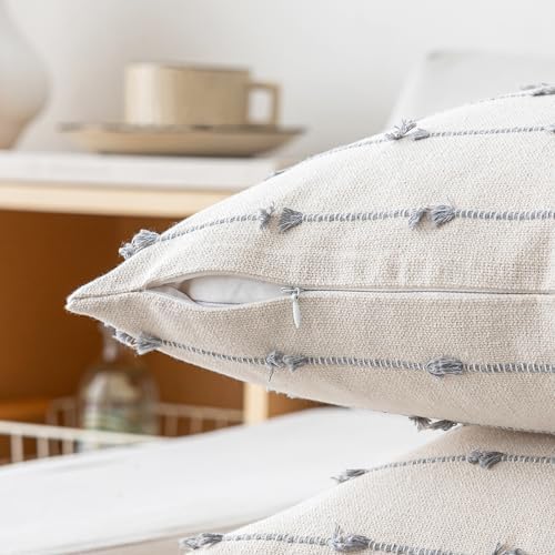 YEENAASY Boho Throw Pillow Covers 26x26 Set of 2 Farmhouse Pillow Cases - Image 3