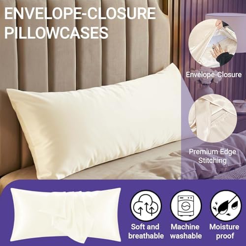 1 Pack Satin Pillowcase Beige Body Size 20x54 Inch - Image 2
