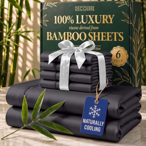 DECOLURE 100% Viscose Derived from Bamboo Sheets Queen Size by DECOLURE