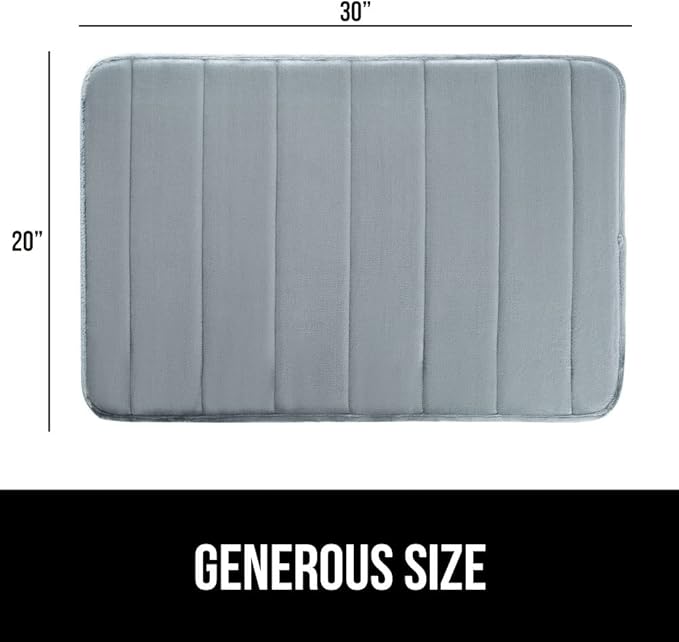 GORILLA GRIP Memory Foam Bath Mat, Soft Absorbent US Designed Bathroom Rug, Gripping Dots Machine Washable Bathmat, Cushioned Floor Mats, Shower Sink Rugs Room Décor Accessories, 30x20 Graphite Gray