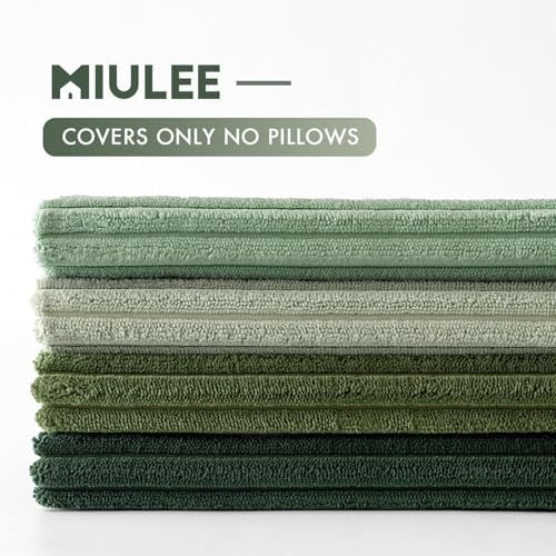 MIULEE Soft Corduroy Decorative Throw Pillow Covers Forest Green 22x22 - Image 7
