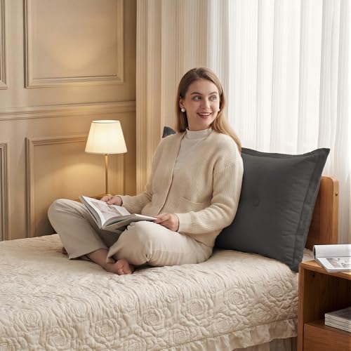 WOWMAX Headboard Pillow Twin Dorm Bolster Reading Pillow - Image 2