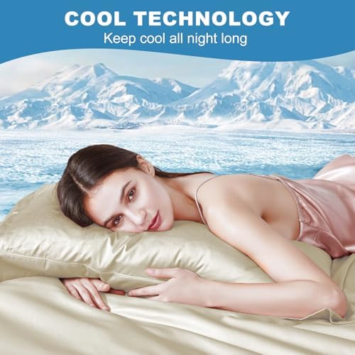 Cooling Pillow Cases Set of 2, Standard Size Cool Pillowcases - Image 2