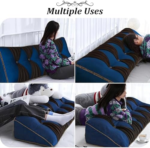 Daneey Headboard Pillow Queen, Triangular Wedge Pillow Headboard, Wedge - Image 3