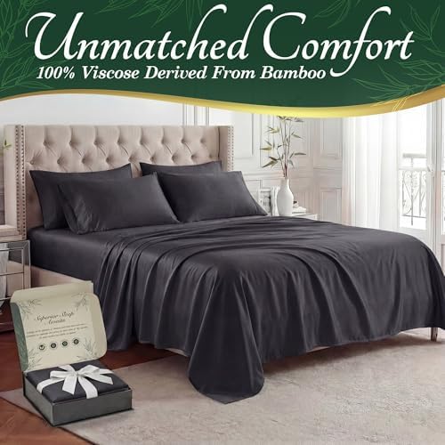 DECOLURE 100% Viscose Derived from Bamboo Sheets King Size, Luxury 6 Pc Set - Image 2