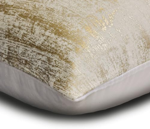 The HomeCentric Decorative Pillow Covers Silver & Gold Pack of 2, Jacquard Foil - Image 2