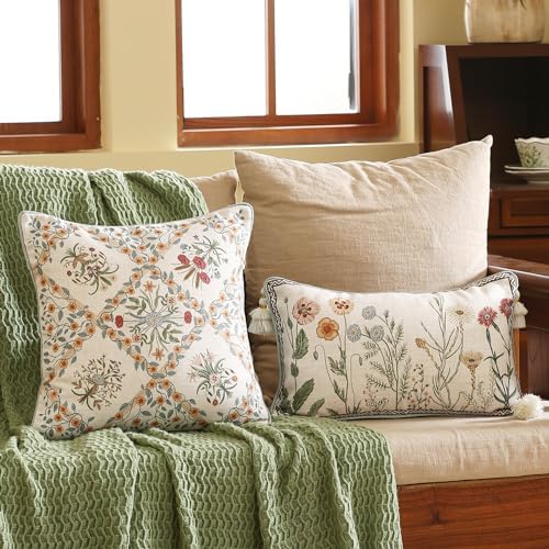 ISAENNE Designer Vintage Linen Throw Pillow Cover - Image 7