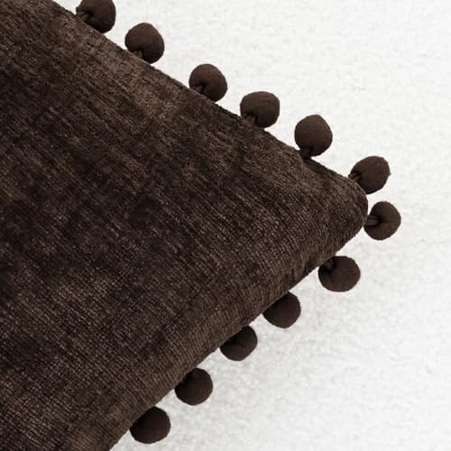 CaliTime Decorative Couch Throw Pillow Covers 22 X 22 Inches Coffee - Image 3