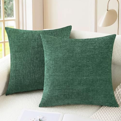CaliTime Decorative Couch Throw Pillow Covers 16 X 16 Inches Dark Green by CaliTime
