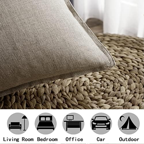 Jeanerlor 18"x18" Solid Cotton Linen Decoration Throw Pillow Case - Image 5