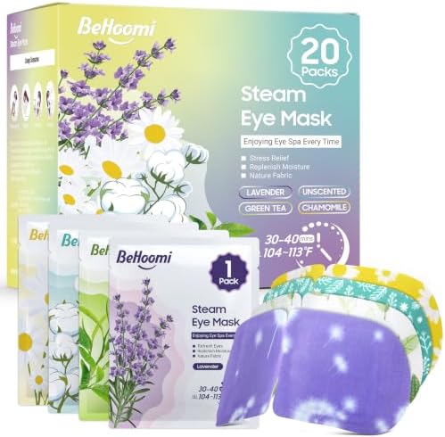 BeHoomi 20 Packs Steam Eye Mask, Heated Eye Mask Warm Compress by BeHoomi