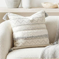 BlissBlush 20X20 Throw Pillow Cover, Cream Neutral Square Decorative Cushion by BlissBlush