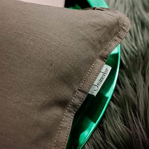 Jeanerlor Natural Cotton Linen Green Decorative 12"x20" Throw Pillow Case - Image 4