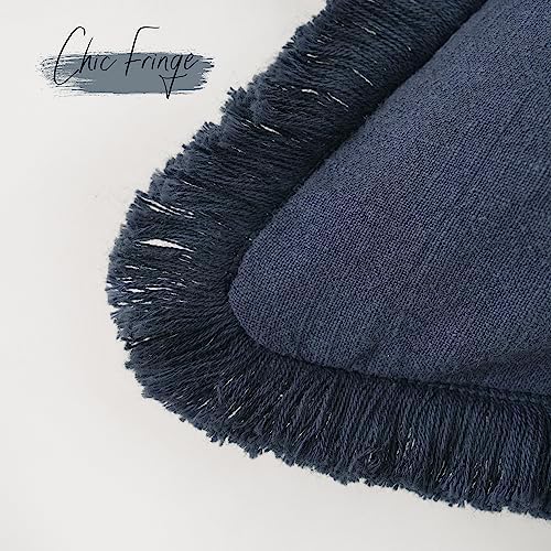 Foindtower Decorative Linen Fringe Throw Pillow Covers 18×18 Inch - Image 3