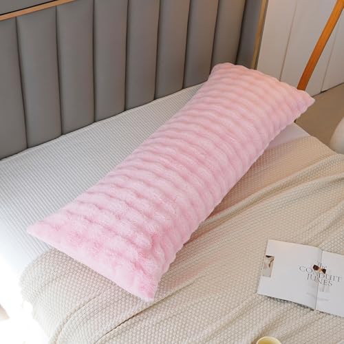JAUXIO Fluffy Faux Fur Body Pillow Cover, 21 x 54 Inches - Image 3