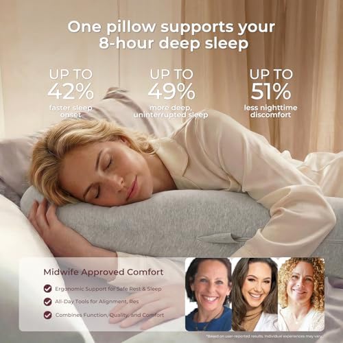Momcozy J Shaped Pregnancy Pillow, Maternity Body Pillow - Image 3