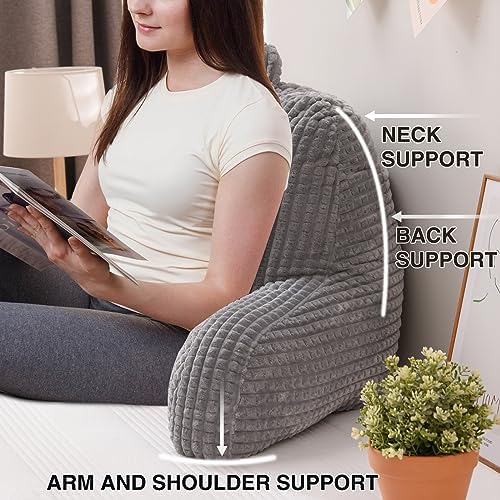 A Nice Night Grey 17" Bed Wedge Reading Pillows - Image 5