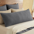 PHF Cotton Waffle Body Pillowcase 20"x54", Charcoal Grey, No Insert by PHF