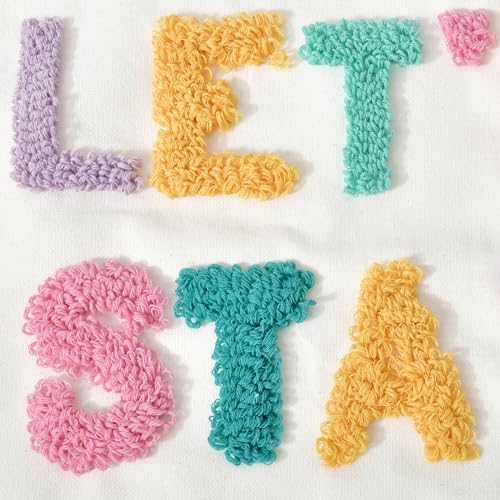 Boho Pillow Covers 18 * 18 Inch Handcrafted Loop Yarn Lettering - Image 4