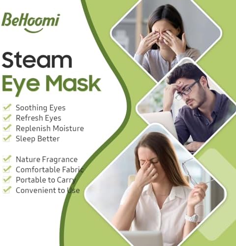 BeHoomi Steam Eye Mask, Self Heating Disposable SPA Warm Compress - Image 3