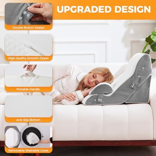 Ruqmuis Wedge Pillow Set for After Surgery, Bed Wedge Pillow - Image 4