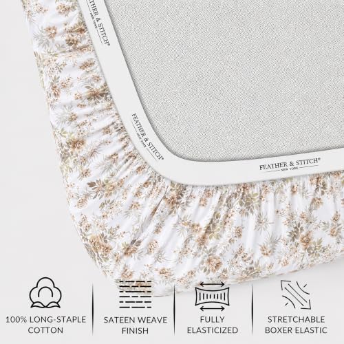 Feather & Stitch 100% Cotton Sateen 500 TC Cal King Size Bed Sheet Set - Image 3