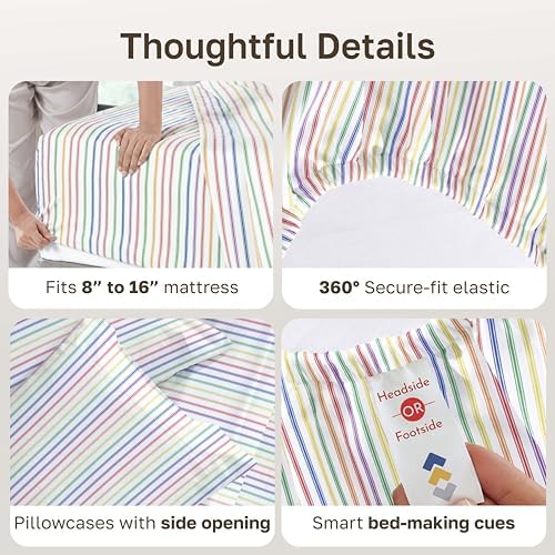 California Design Den 100% Cotton Sateen Full Size Bed Sheets Deep Pockets - Image 5