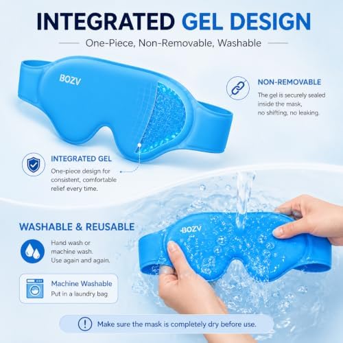 BOZV Hot & Cold Hydrogel Eye Mask, Cooling Gel Eye Mask - Image 3