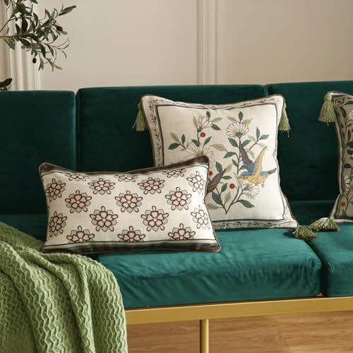 ISAENNE Vintage Linen Rectangle Throw Pillow Cover - Image 2