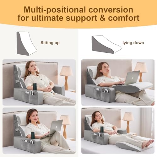 5pcs Reading Pillow for Adults Sitting in Bed – Back Pillow for Bed Sitting Up - Image 6